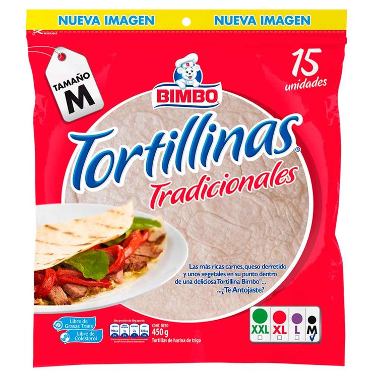 Tortillas blancas Bimbo 15 Und x 450g - tiendasjumbo.co - Jumbo Colombia