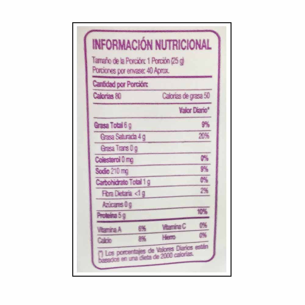 Queso doble crema tajado Máxima x1000g Jumbo Colombia