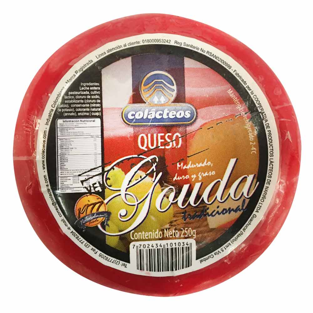 Queso Gouda Holandés Colácteos x 250 g tiendasjumbo.co Jumbo Colombia