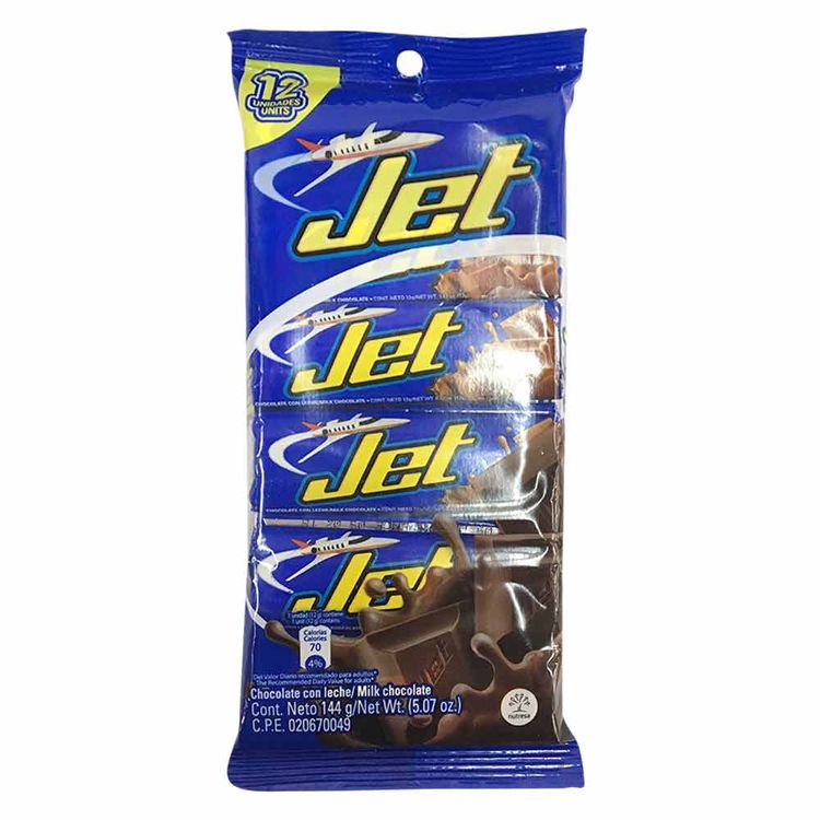 Chocolatina Jet x 12 Und.X 144 G. Jumbo Colombia