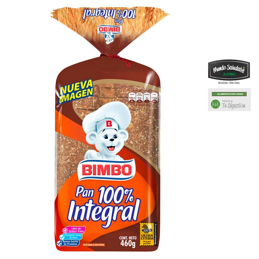 Pan Integral 100% Bimbo x 460g - tiendasjumbo.co - Jumbo Colombia ingredientes del pan bimbo integral