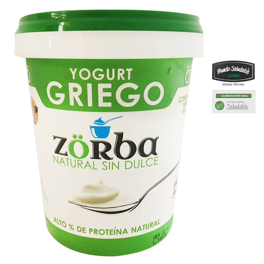 Yogurt Zorba Griego Natural Sin Dulce X 500gtiendasjumbo.co Jumbo