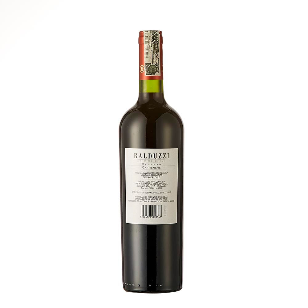 Vino Tinto Balduzzi Reserva Carmenere X 750 Ml - Jumbo Colombia