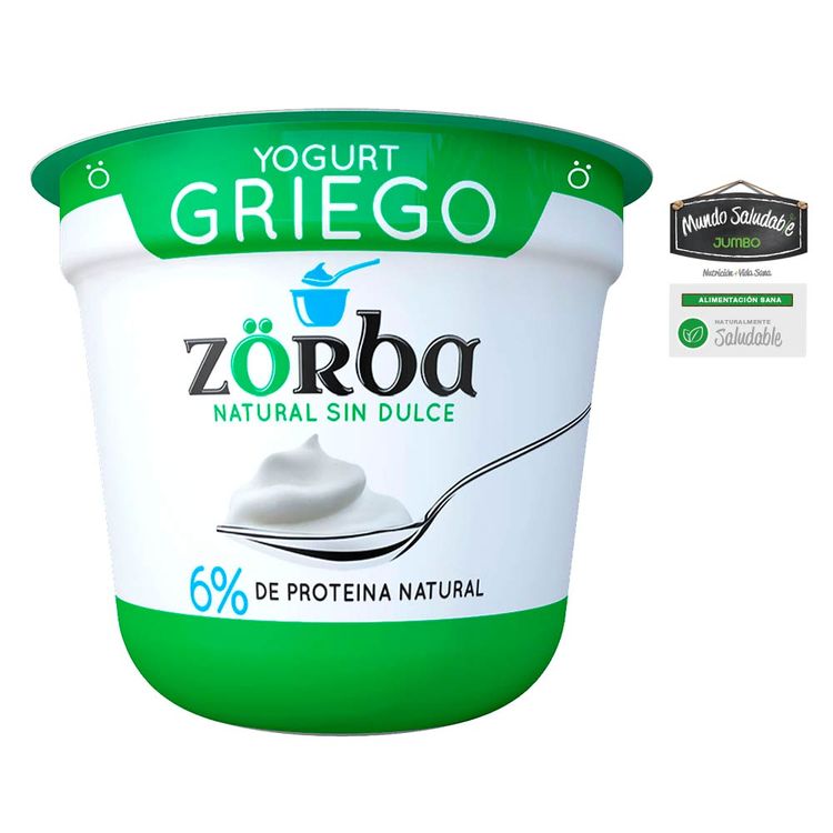 Yogurt Zorba Griego Natural Sin Dulce X 135gtiendasjumbo.co Jumbo