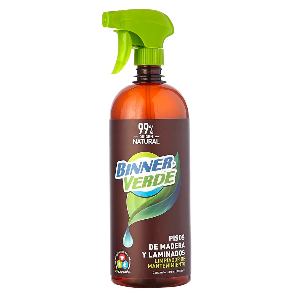 limpiador verde mantenimiento pisos madera laminados binner x 1000 ml
