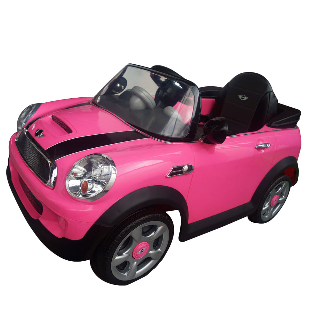 Carro Eléctrico Mini Cooper Rosado Prinsel Jumbo
