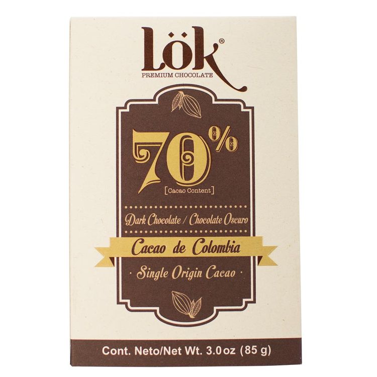 Chocolate Lok 70 Cacao x 85 G Jumbo Colombia