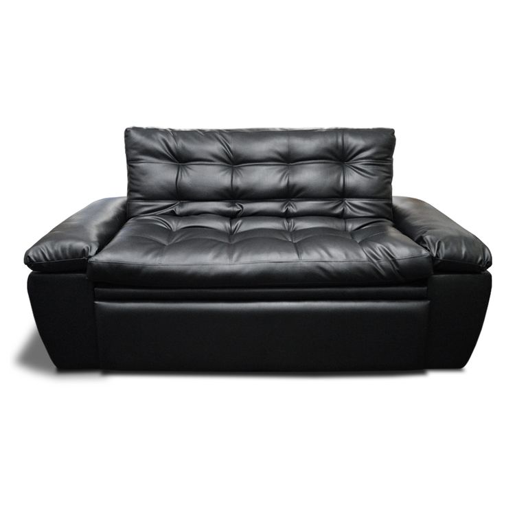 sofa cama mirano con pillow tipo cuero negro