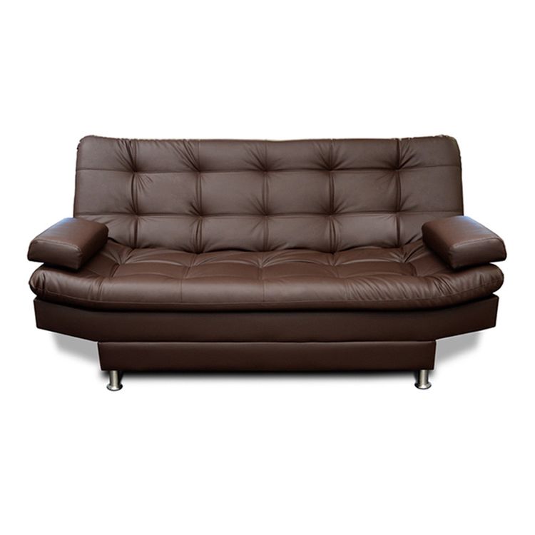 sofa cama carvallo 3 posiciones tipo cuero cafe