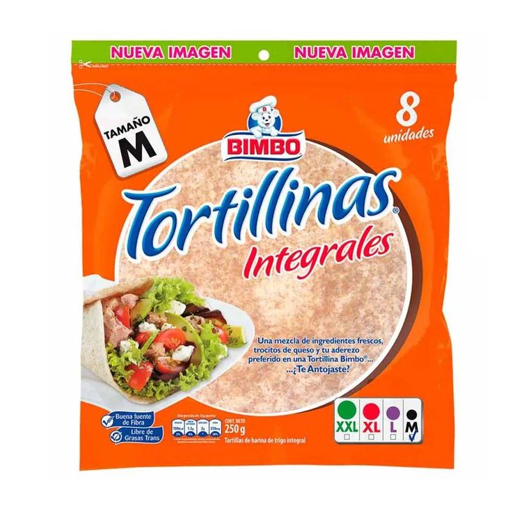 Tortillas integrales Bimbo 8 Und x 250g tiendasjumbo.co Jumbo Colombia