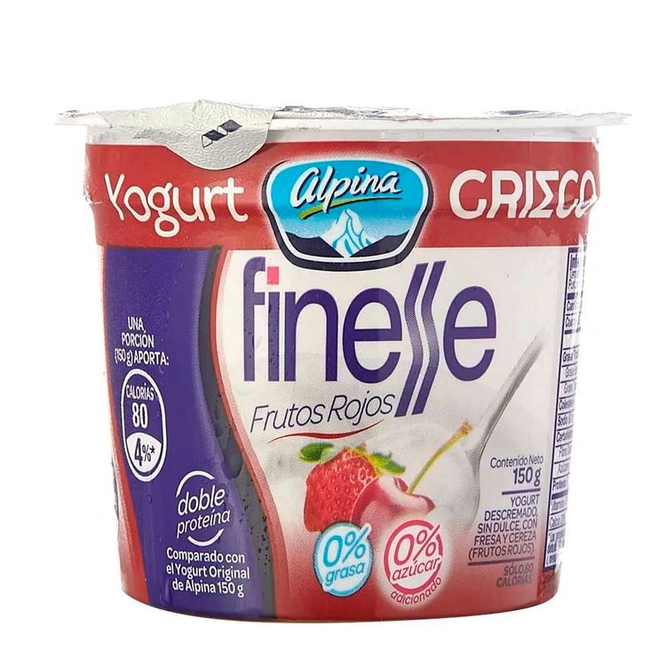 yogurt griego frutos rojos alpina finesse x 150 gtiendasjumbo.co