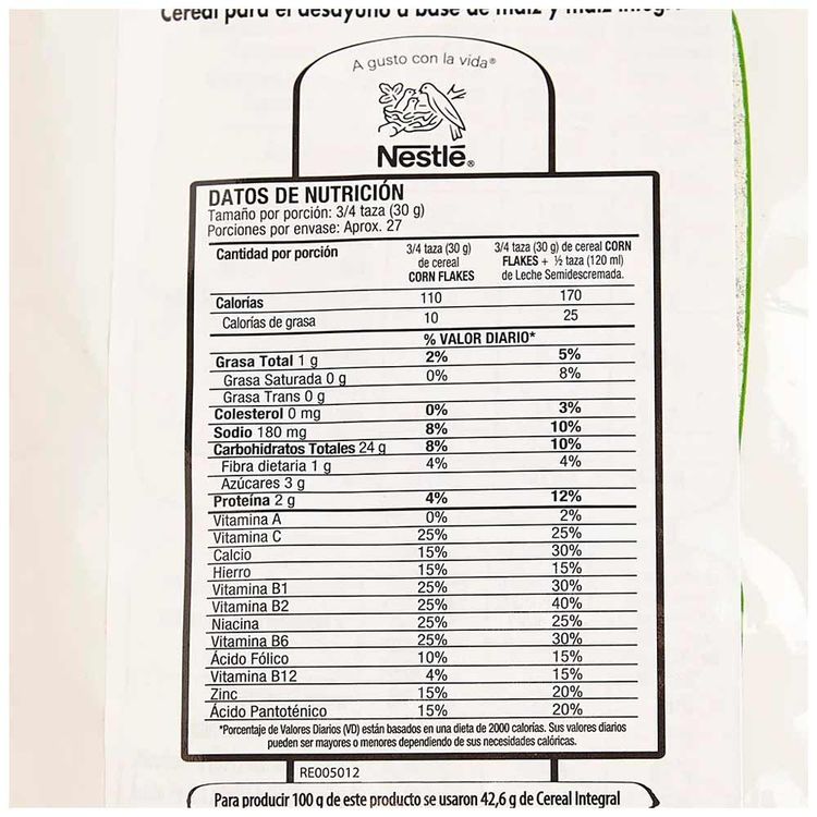 Cereal Sin Gluten Bolsa Corn Flakes x 800G Jumbo Colombia