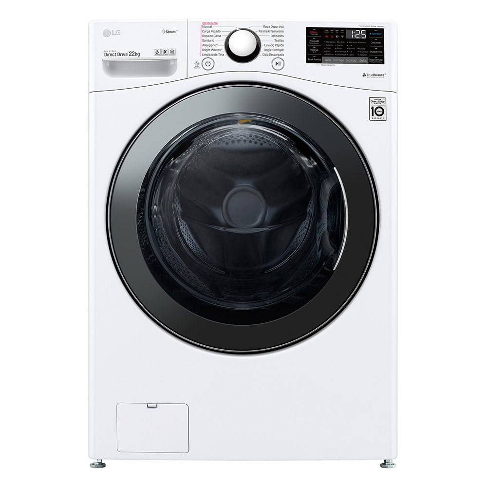 lavadora lg wm22wv2s6b carga frontal 22 kg/48 lbs blanca