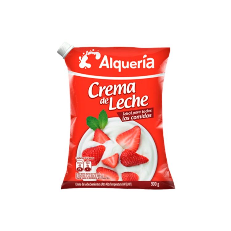Crema de leche larga vida Alquería bolsa x 900 ml Jumbo Colombia