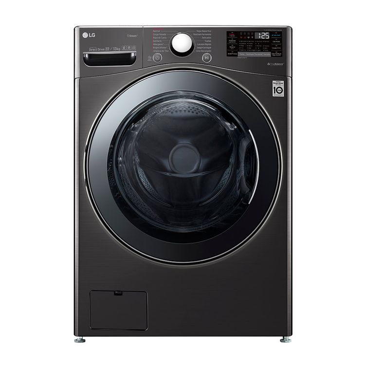 lavadora secadora lg wd22bv2s6b 22kg 48lb negra