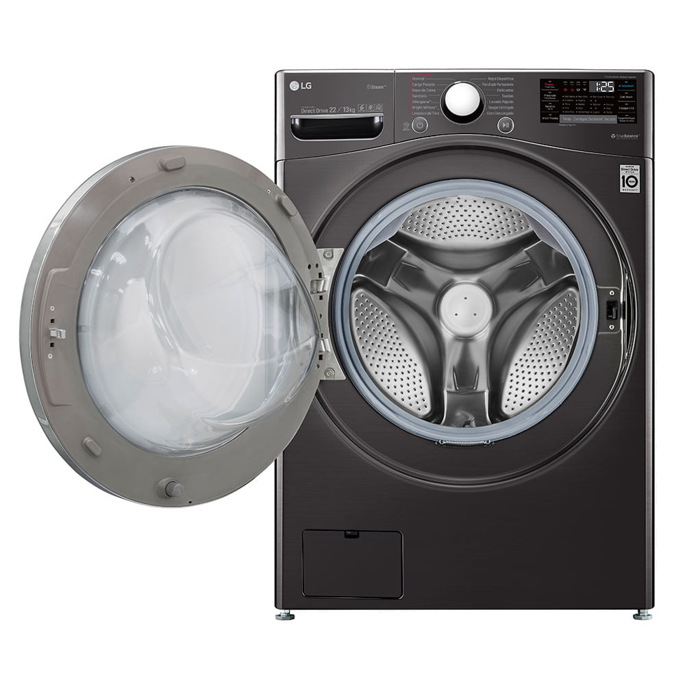 lavadora secadora lg wd22bv2s6b 22kg/48lb negra