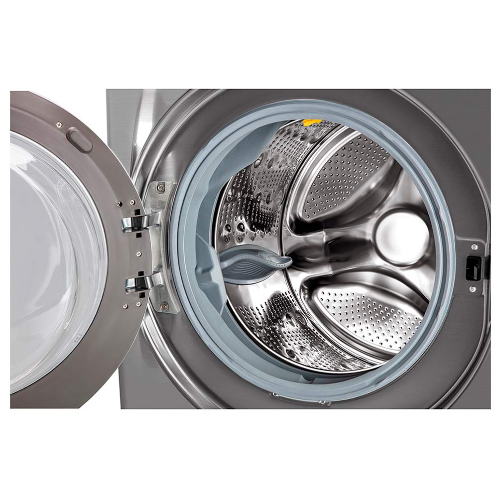 lavadora - secadora lg turbowash wd22vv2s6b 22kg/48lbs carga frontal plateada