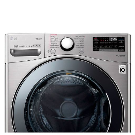 lavadora secadora lg turbowash wd22vv2s6b 22kg 48lbs carga frontal plateada