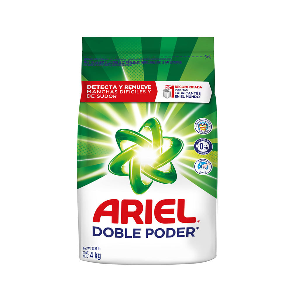 Detergente en polvo Ariel doble poder x 4 kg - Jumbo Colombia