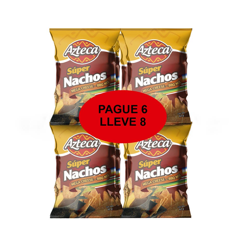 Súper nachos Azteca mega queso BBQ x 42g Jumbo Colombia