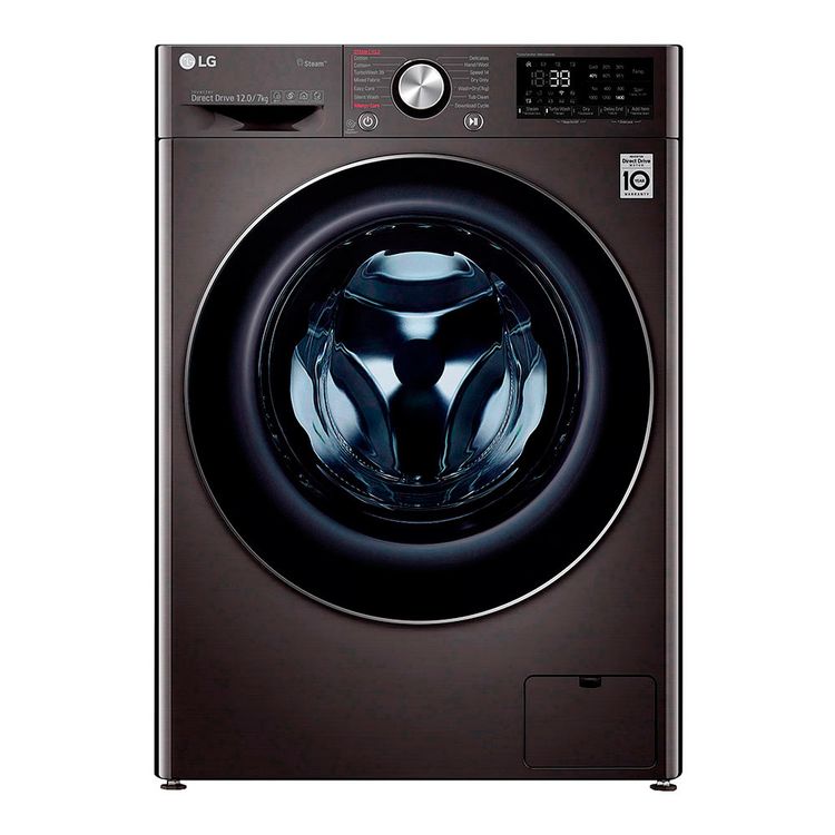 lavadora secadora lg 12kg carga frontal vivace wd12bvc2s6c negro