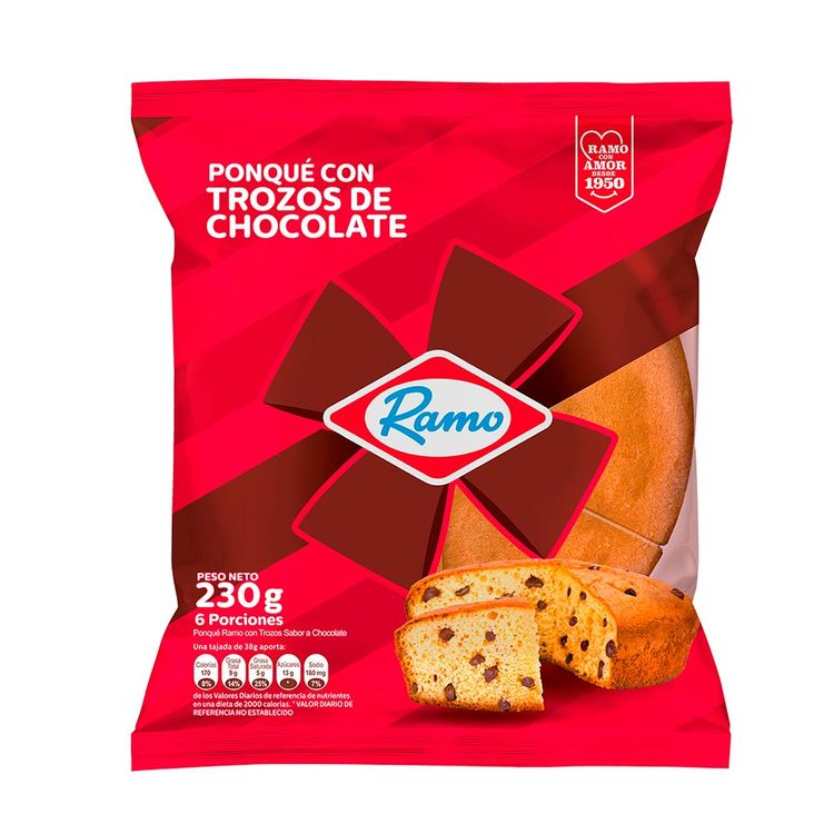 Ponqué trozos chocolate Ramo x230g Jumbo Colombia