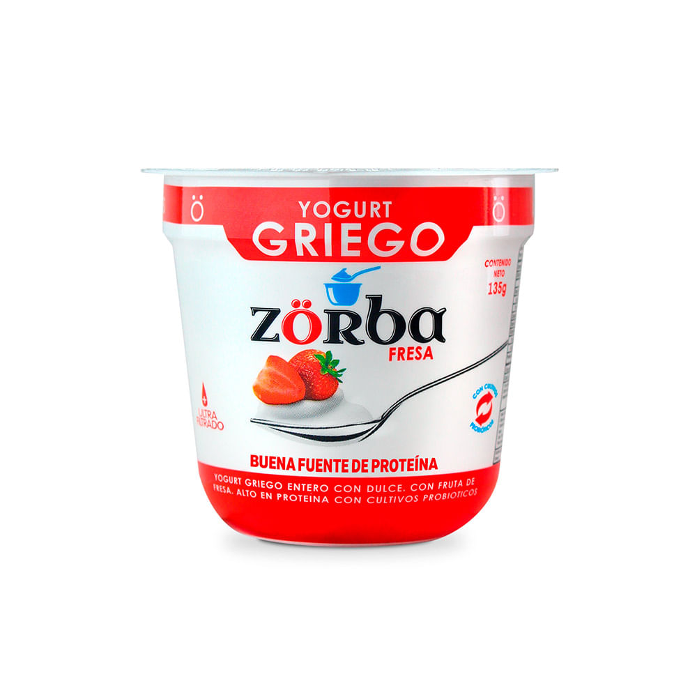 Yogurt griego fresa Zorba x 135g Jumbo Colombia