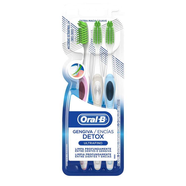 Cepillo Oral B Encias Detox Ultrafino Suave X3 Und - Jumbo Colombia