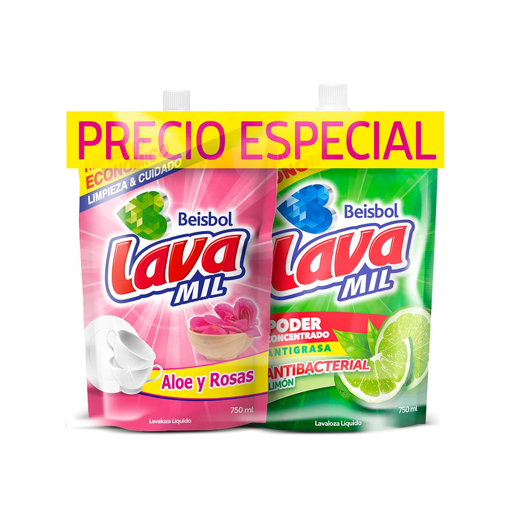 lavaloza lava mil aloe y rosas antibacterial limon x 1500ml