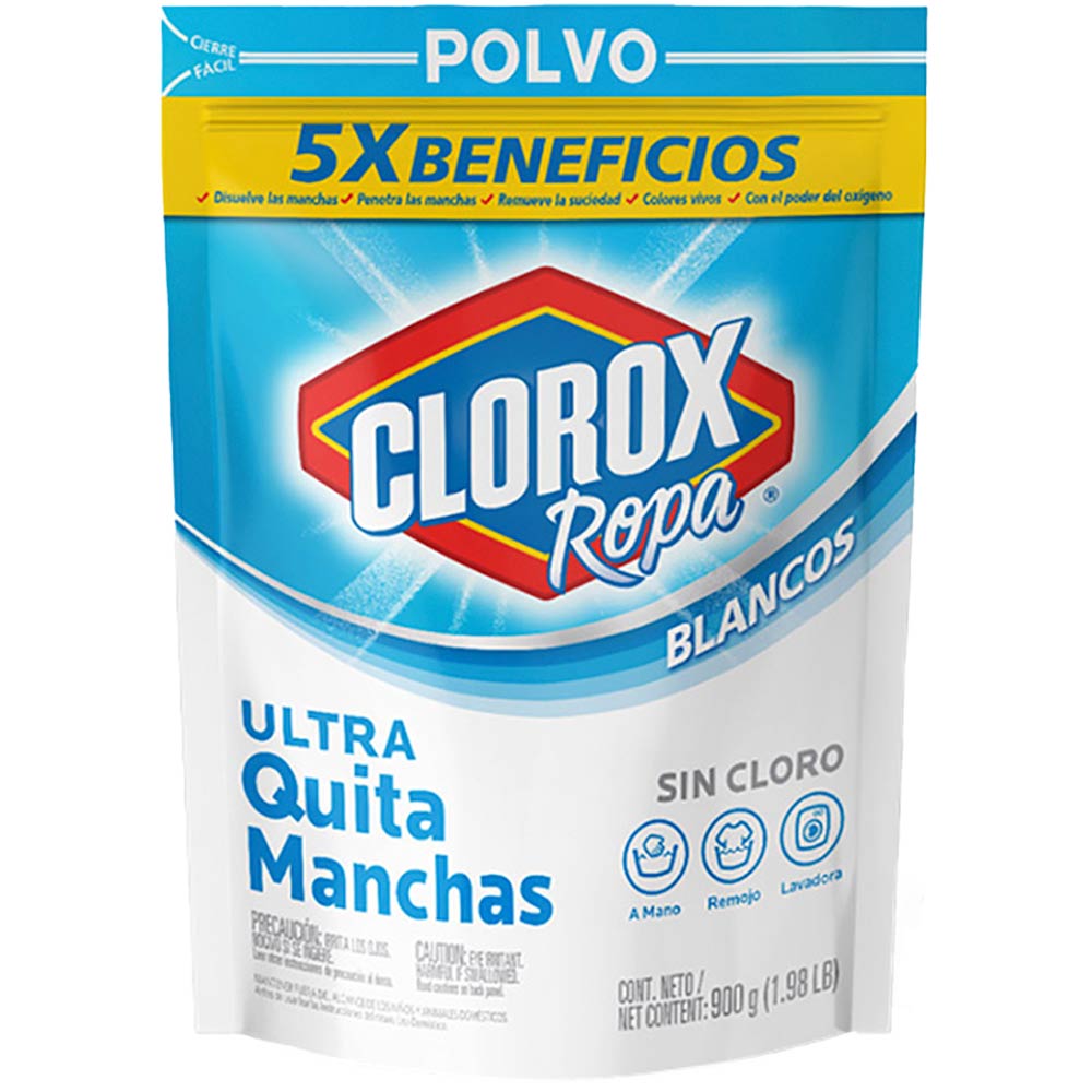 Quitamanchas Clorox Ropa Ultra Blanca Sin Cloro Polvo X 900g Jumbo Colombia