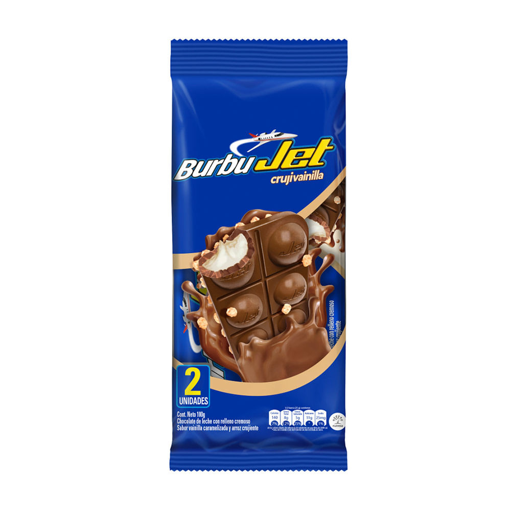 Chocolate Jet Burbujet Crujivainilla x 50 G Jumbo Colombia
