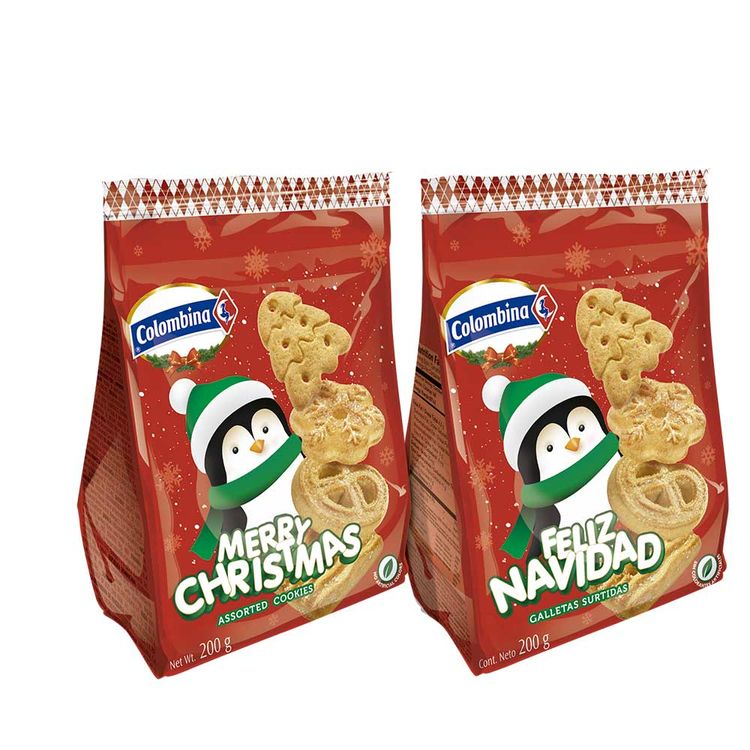 Galletas Colombina Surtidas Feliz Navidad x200g - Jumbo Colombia