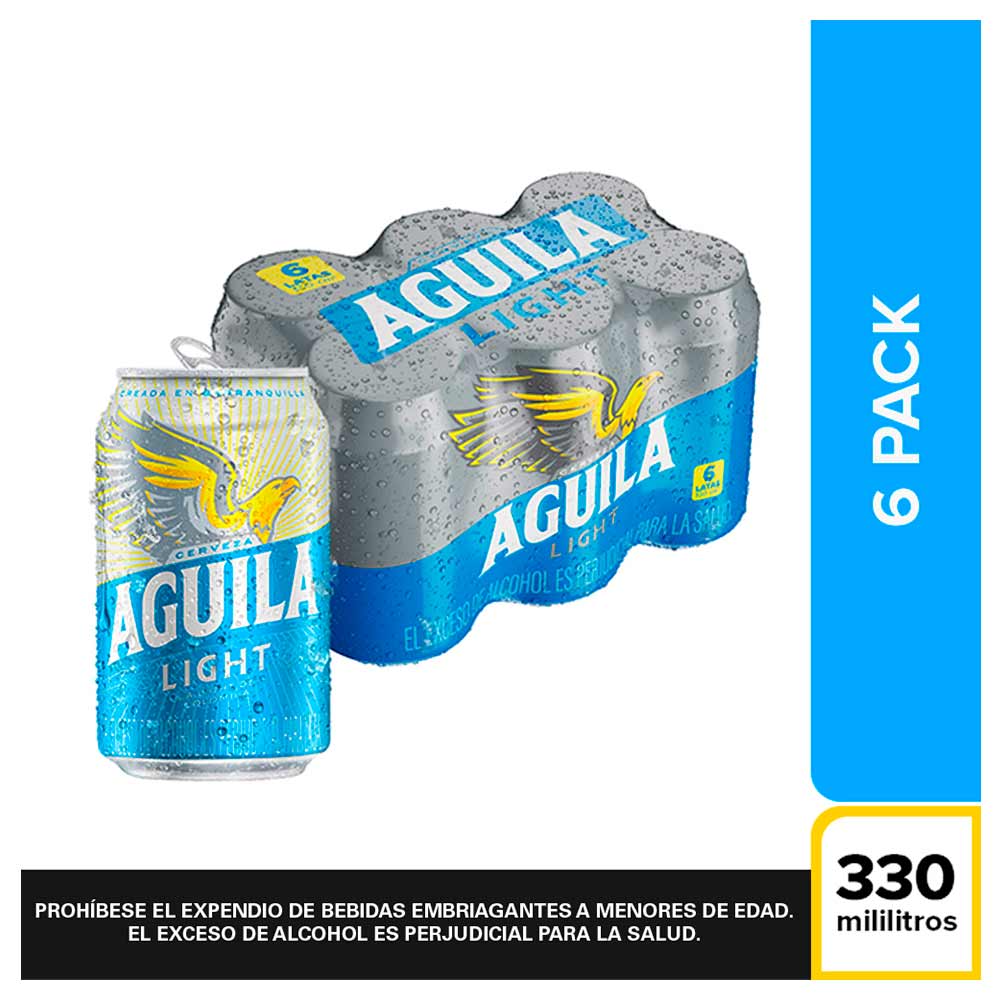 compra en nuestra tienda online: Cerveza Aguila light lata 330ml (6 pack)