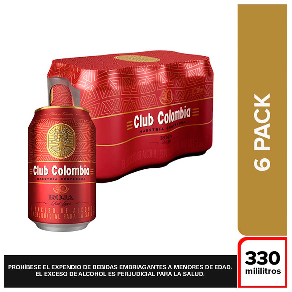 compra en nuestra tienda online: Cerveza roja Club colombia 330ml (6 pack)