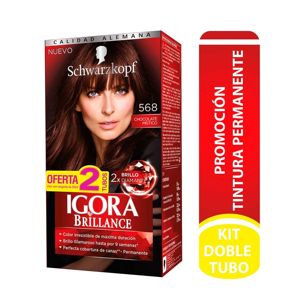 Tinte Igora brillance permanente 568 Chocolate místico Jumbo Colombia